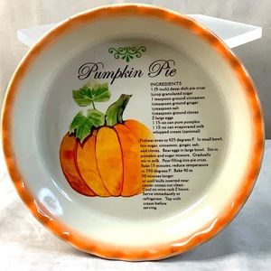 Agua Caliente Vintage Ceramic Pie Dish with Pumpkin Pie Recipe Casino Resort Spa